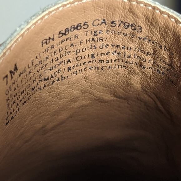 Boho Halogen Genuine Leather Leopard Printed Calf Hair Slip on Shoes - Picture 7 of 8